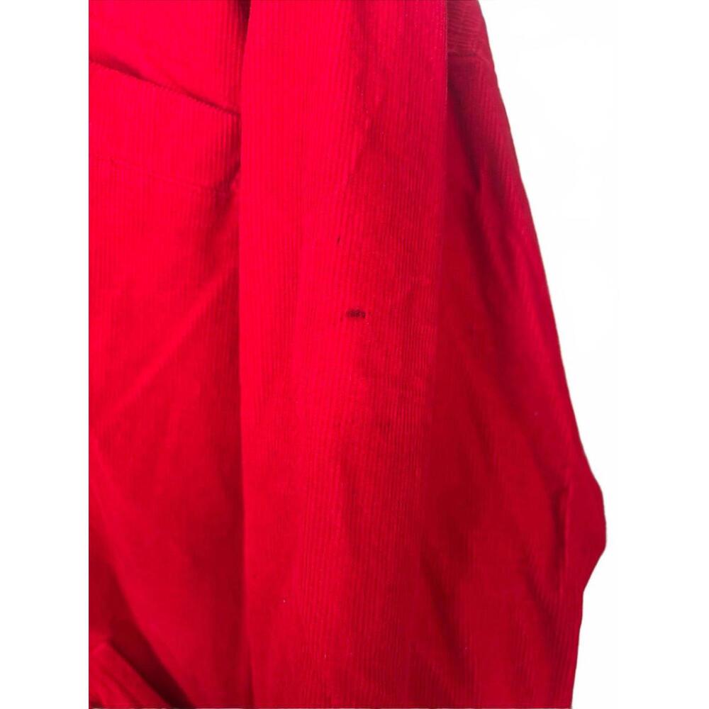 Vintage Red Corduroy Jacket Women's Large Plaid Lined Barn Coat Country Style - Picture 4 of 8